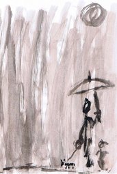 ladrando bajo la lluvia2 cortesia nel amaro courtesy from the artist to klauss van damme all rights reserved vegap